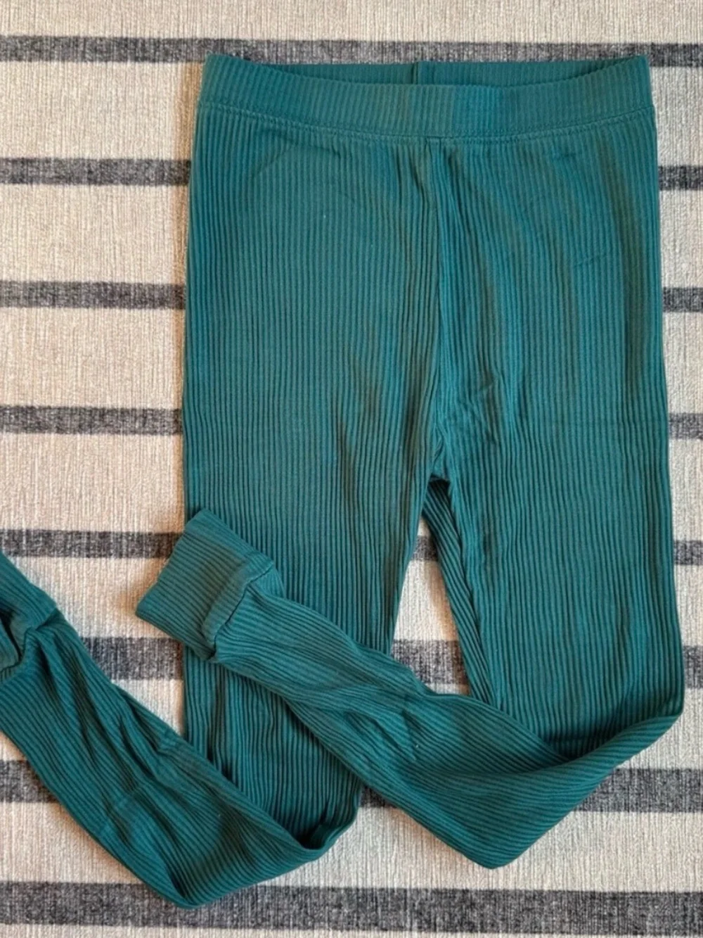 Little Sleepies Teal Ribbed Long Sleeve Pajamas 4T